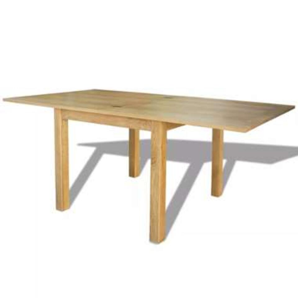VIDAXL Uitschuifbare tafel eikenhout 170x85x75 cm