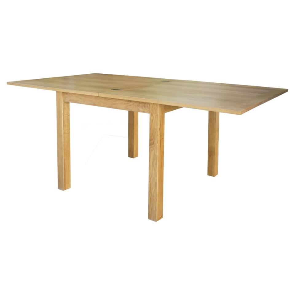 VIDAXL Uitschuifbare tafel eikenhout 170x85x75 cm