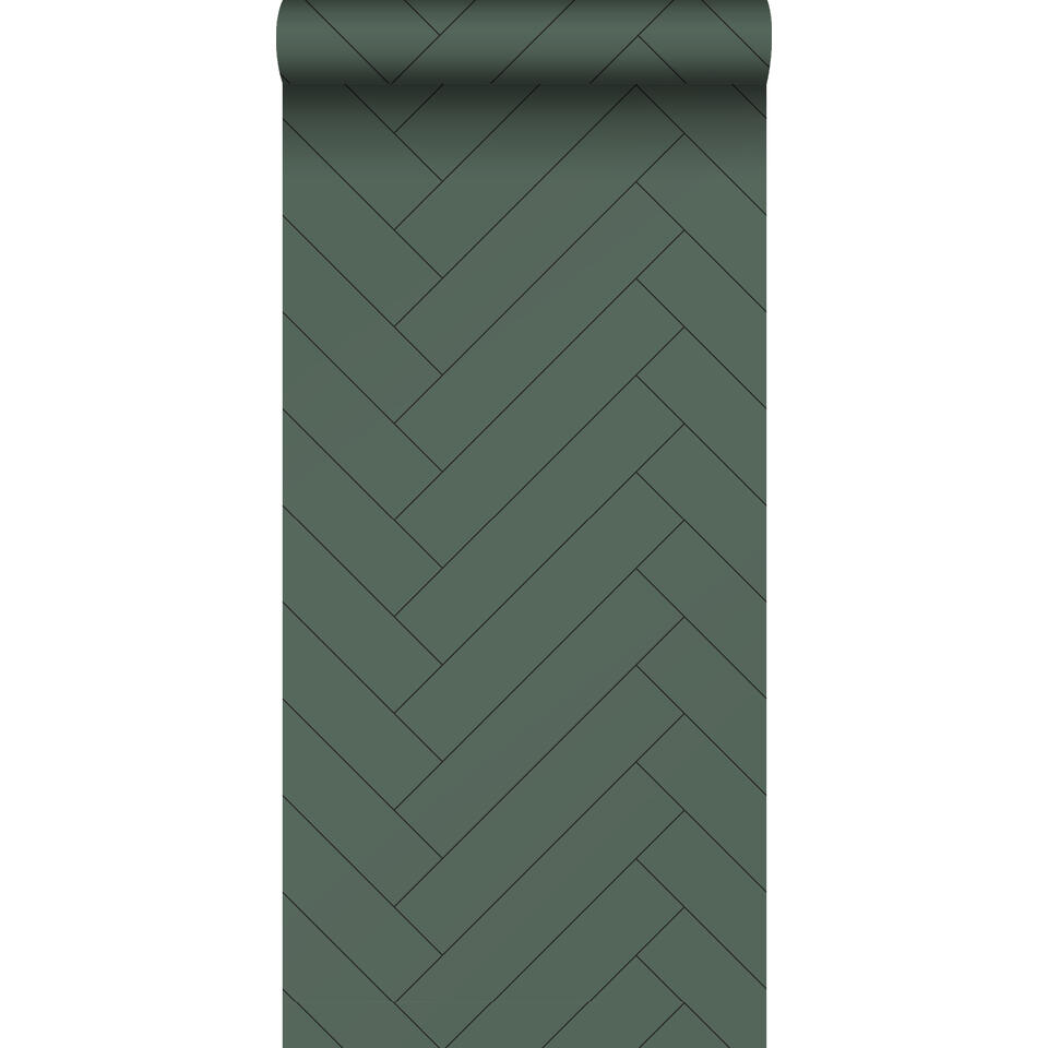 ESTAhome behang - visgraat-motief - donkergroen - 0.53 x 10.05 m product