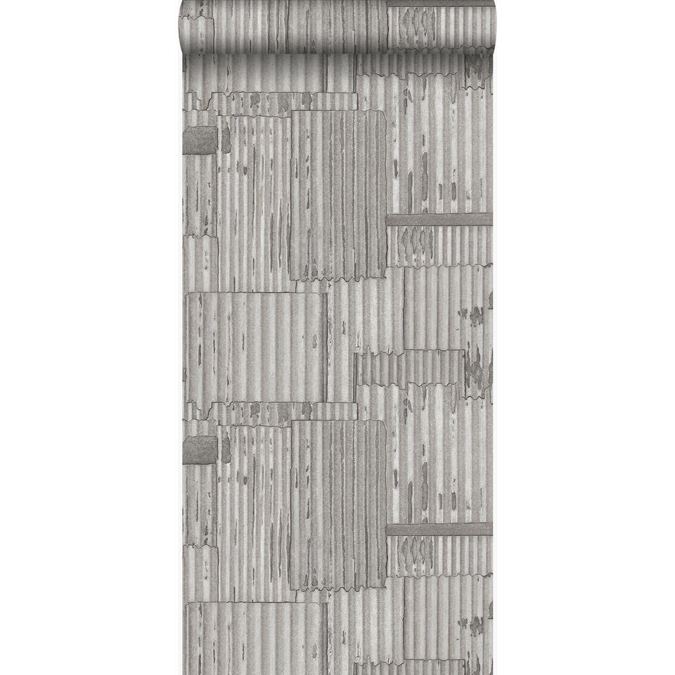 Origin behang - industriële golfplaten - lichtgrijs - 53 cm x 10.05 m product