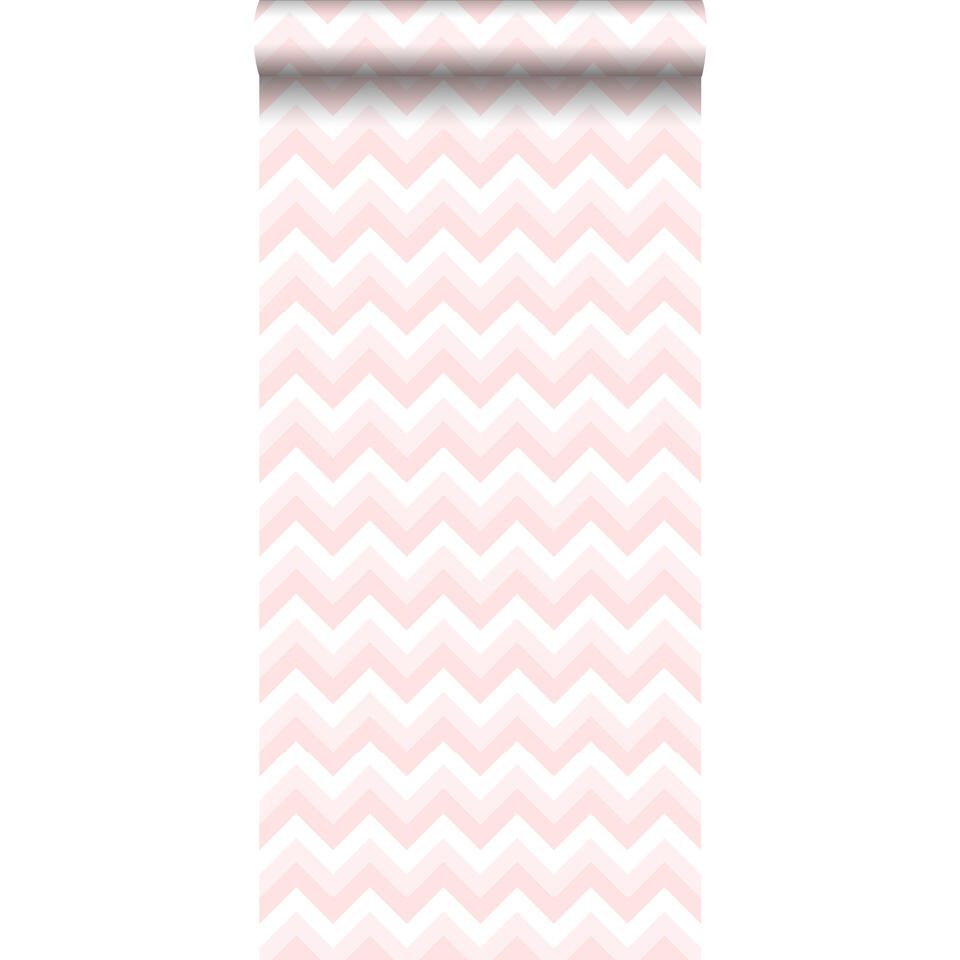 ESTAhome behang - zigzag motief - licht roze en wit - 53 cm x 10.05 m product