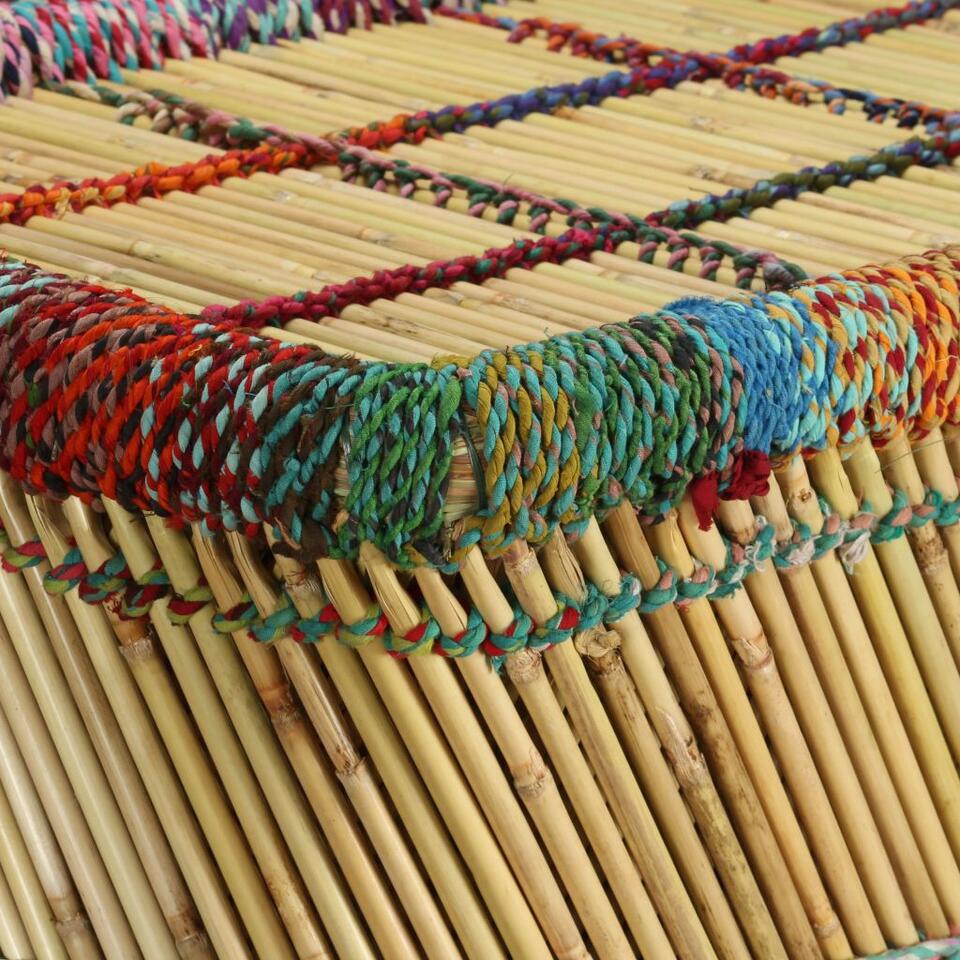 vidaXL Salontafel met chindi details bamboe meerkleurig