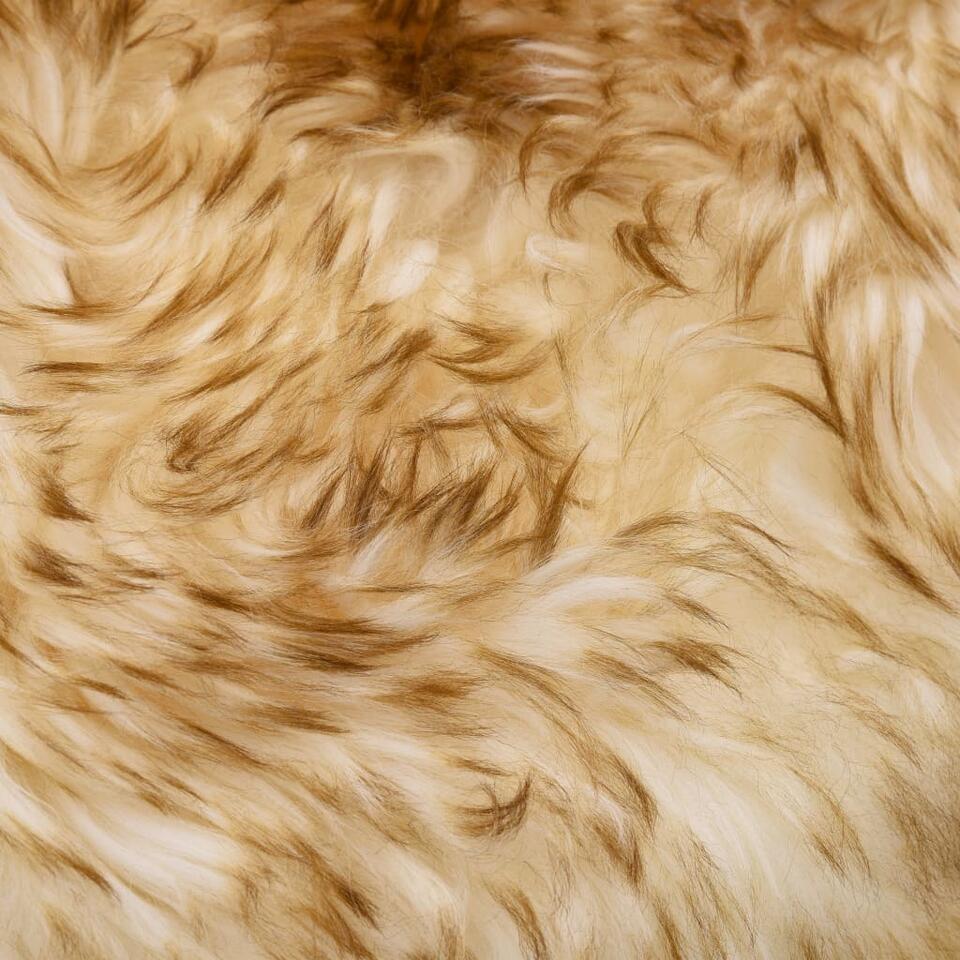 vidaXL Vloerkleed 60x180 cm schapenvacht gemêleerd bruin