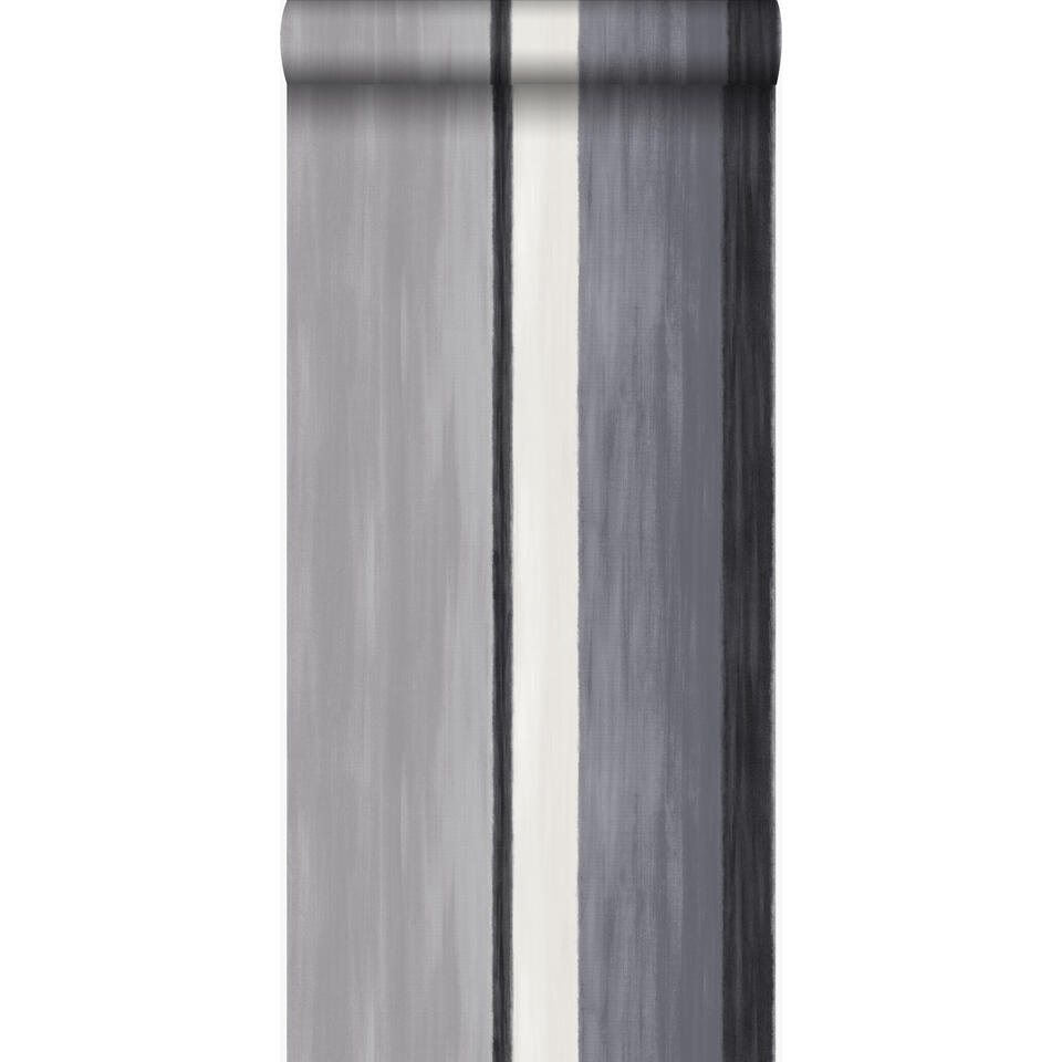 Origin behang - strepen - zwart en grijs - 53 cm x 10,05 m product