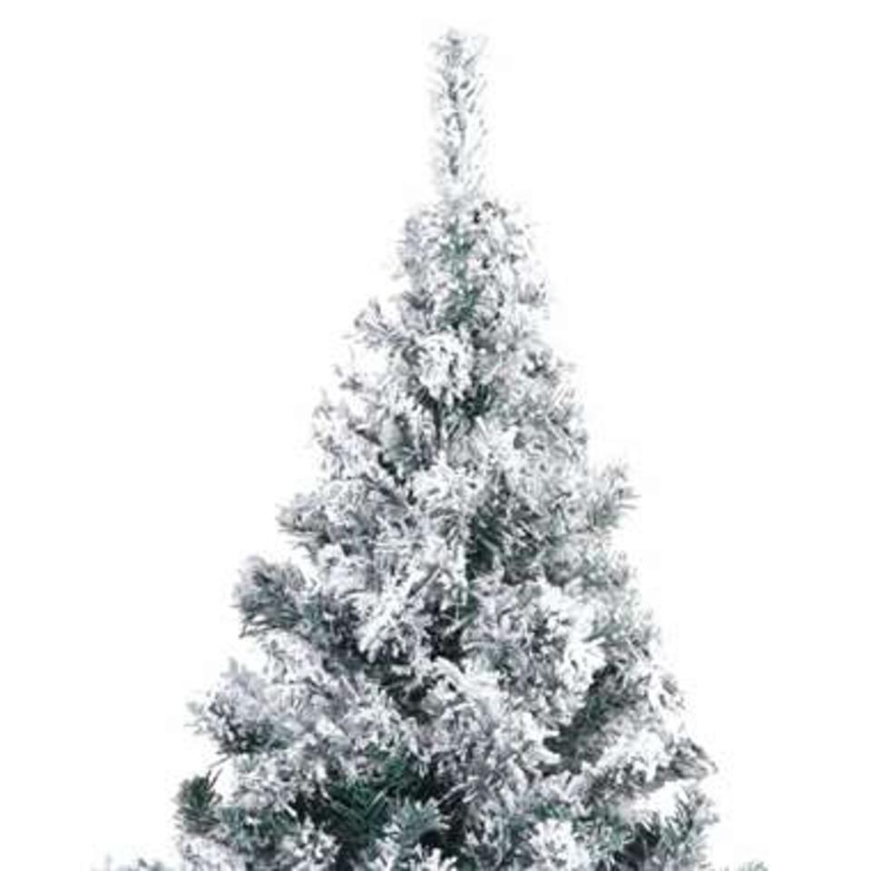 VIDAXL Kunstkerstboom met sneeuwvlokken 180 cm PVC groen