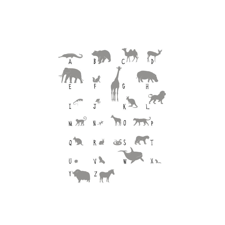 ESTAhome fotobehang - dieren ABC - grijs - 1.5 x 2.79 m. product