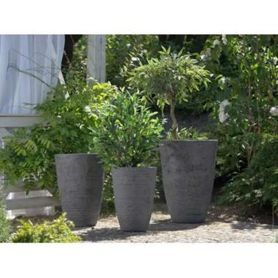 Beliani plantenbak voor buiten CAMIA - grijs stenenmix