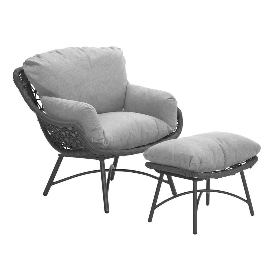 Leesbaarheid Jaarlijks Kalmte Garden Impressions Selene relax loungestoel incl. voetenbank - zwart | Leen  Bakker