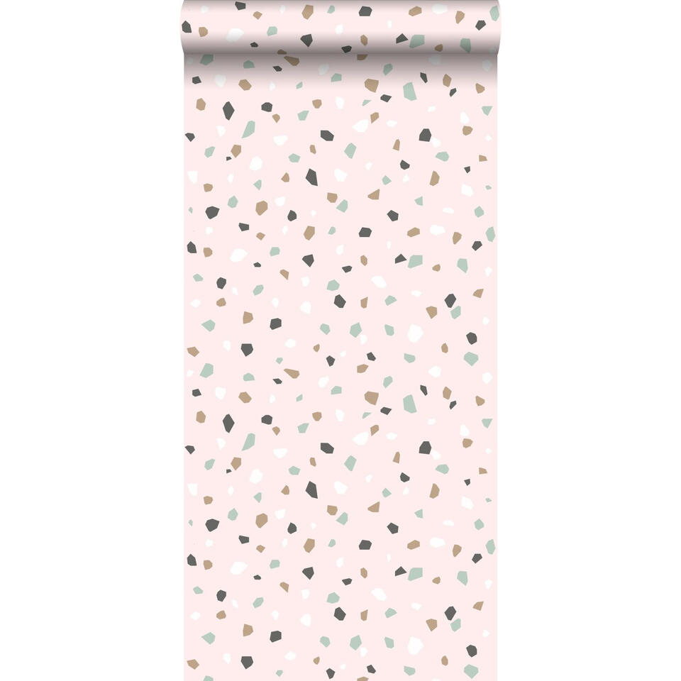 ESTAhome behang - terrazzo - roze, mintgroen - 53 cm x 10,05 m product