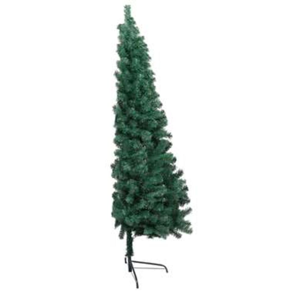 dennenboom Nebu spleet VIDAXL Kunstkerstboom met standaard half 150 cm PVC groen | Leen Bakker
