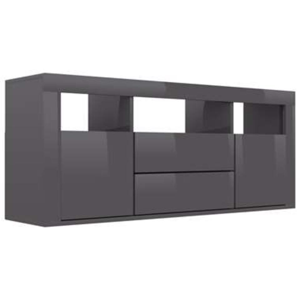 Geurloos Leidinggevende streng VIDAXL Tv-meubel 120x30x50 cm spaanplaat hoogglans grijs | Leen Bakker