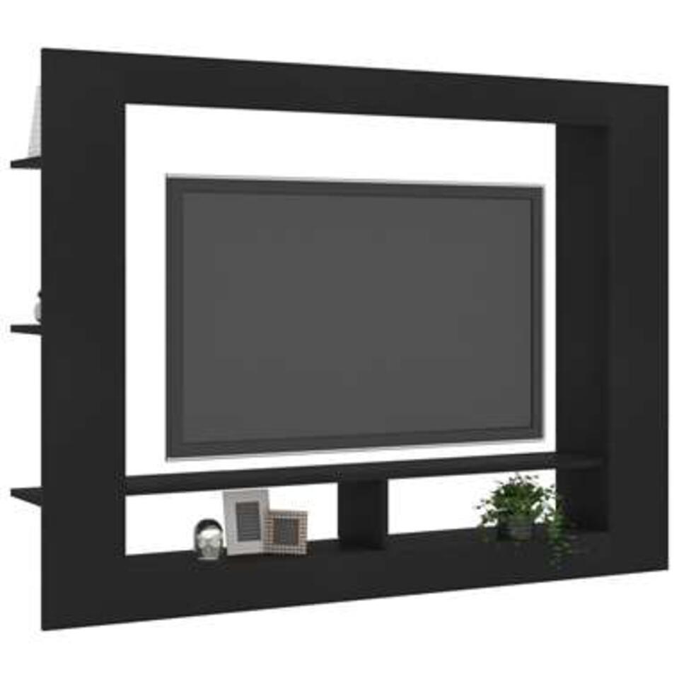 VIDAXL Tv-meubel 152x22x113 cm spaanplaat zwart
