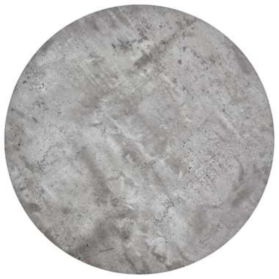 VIDAXL Eettafel 90x73,5 cm MDF betonkleurig en zilverkleurig