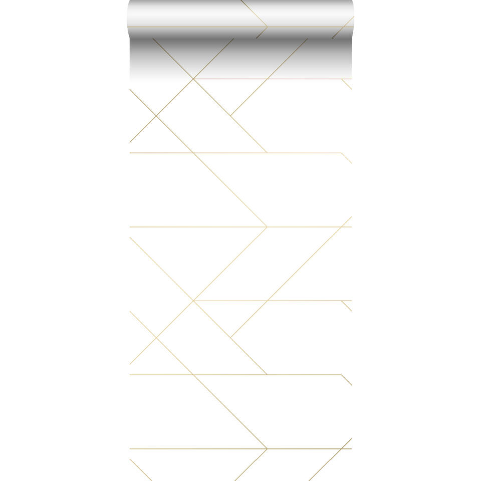 ESTAhome behang - grafische lijnen - en goud x 10.05 m | Leen Bakker