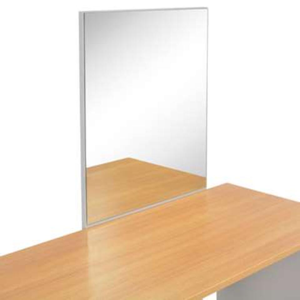 VIDAXL Kaptafel - met spiegel en krukje - 104x45x131 cm - grijs