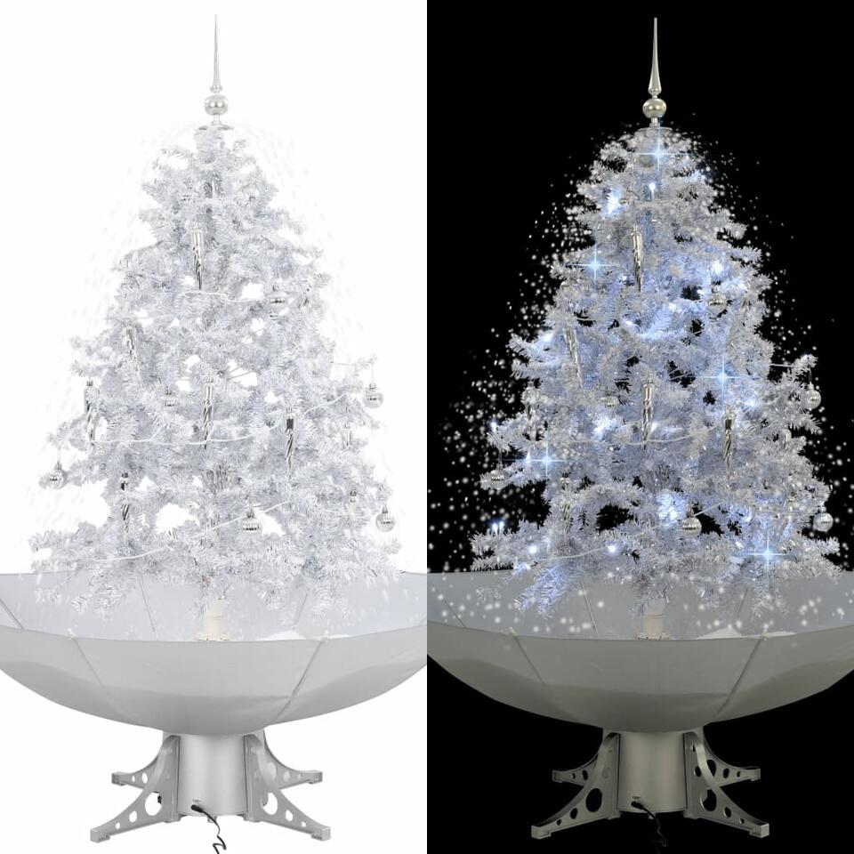 voetstuk Oven overschot vidaXL Kerstboom sneeuwend met paraplubasis - 140 cm - wit | Leen Bakker