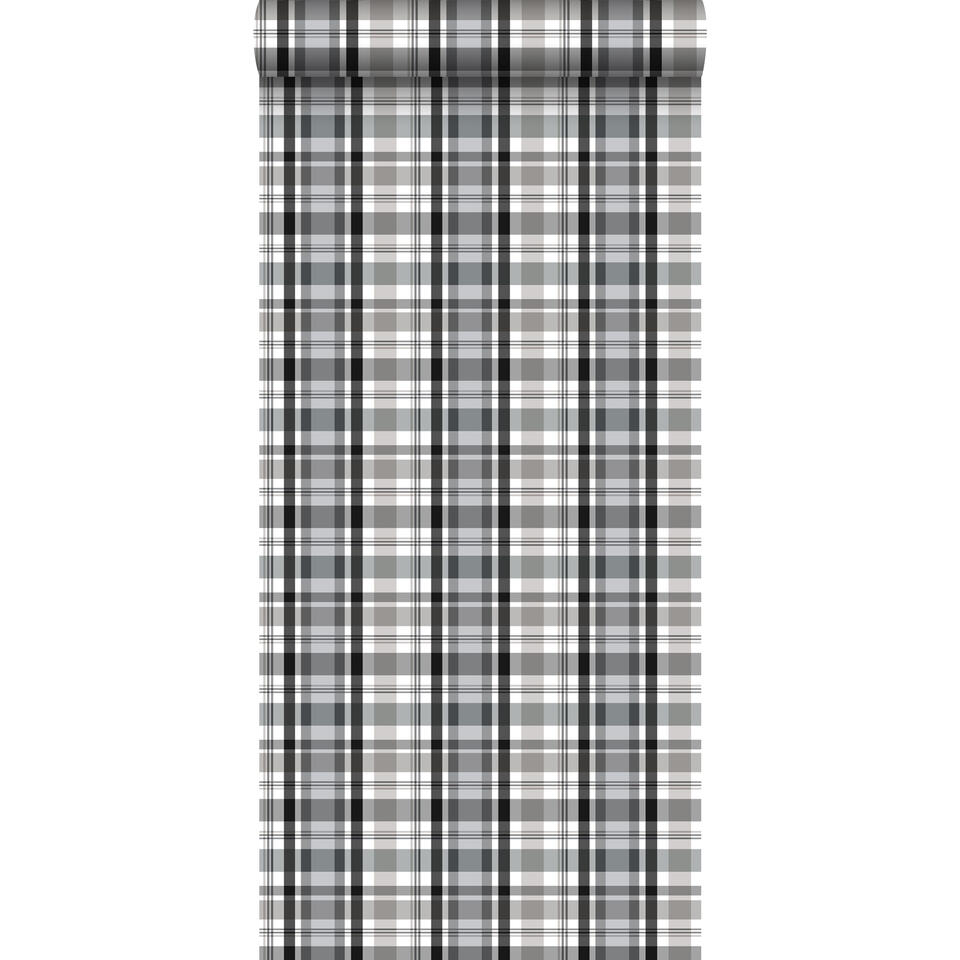 ESTAhome behang - ruiten - zwart en grijs - 53 cm x 10.05 m product