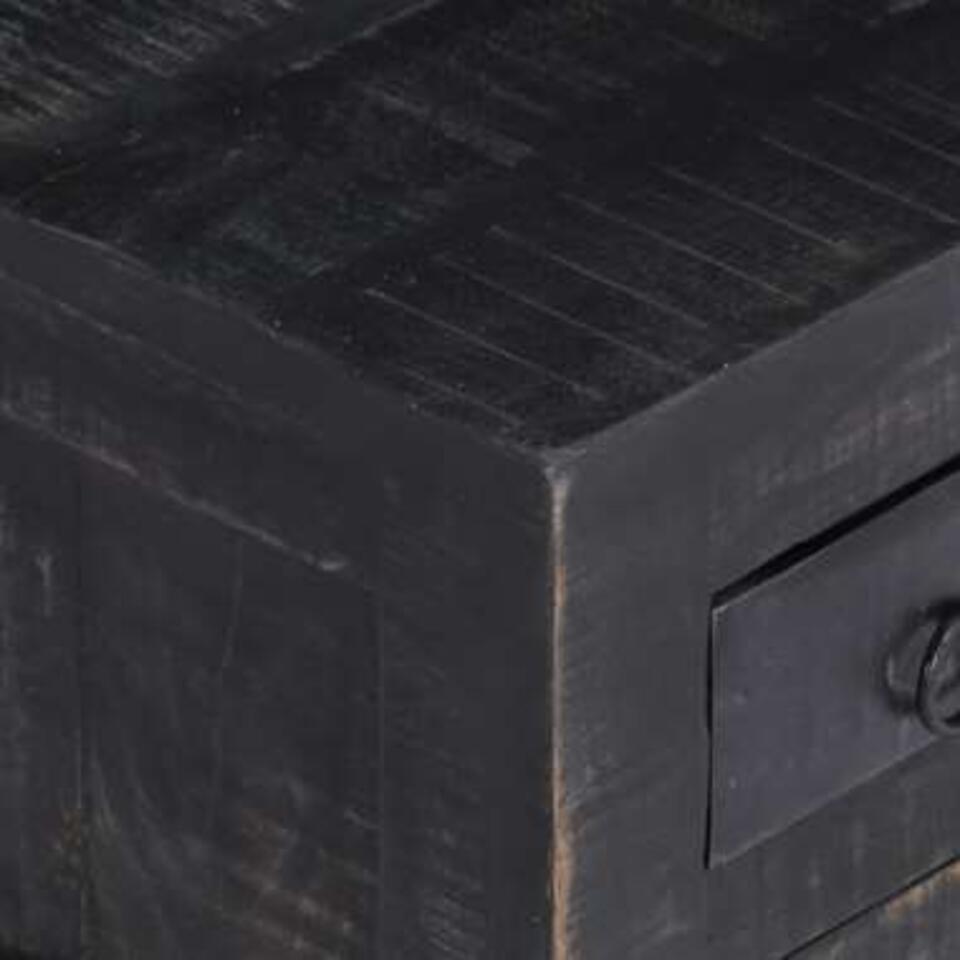 VIDAXL Salontafel 65x65x30 cm massief mangohout zwart