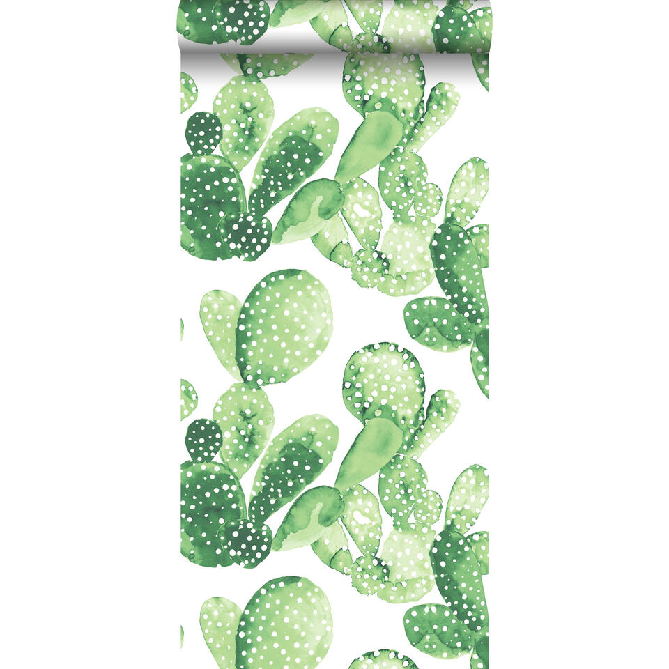 ESTAhome behang - aquarel cactussen - groen - 53 cm x 10,05 m product