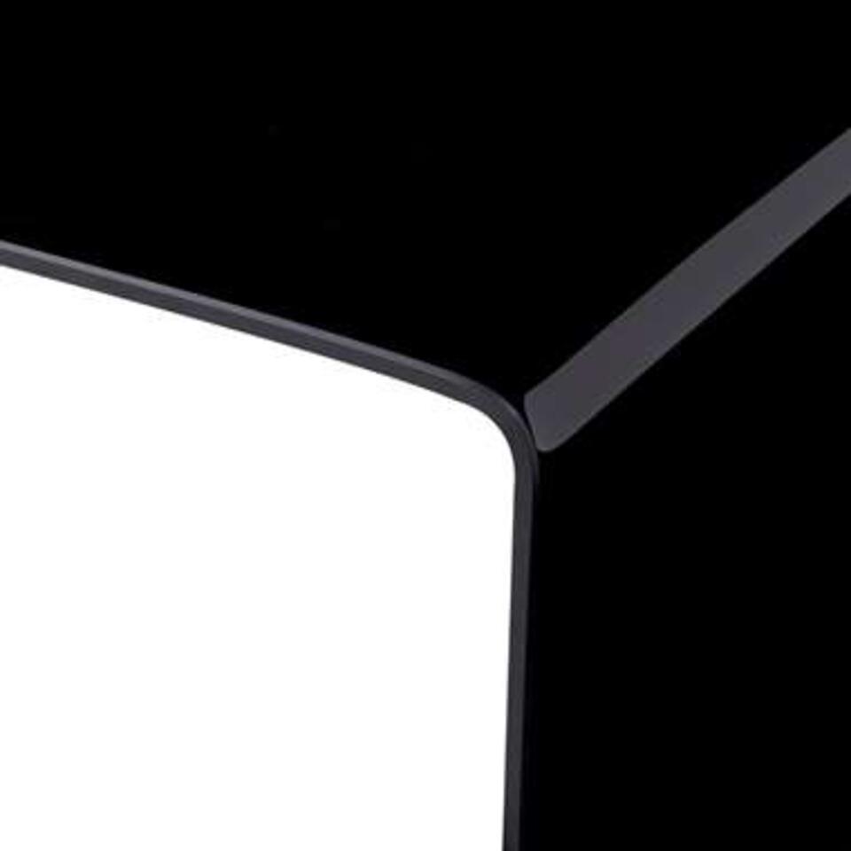 VIDAXL Salontafel 98x45x31 cm gehard glas zwart