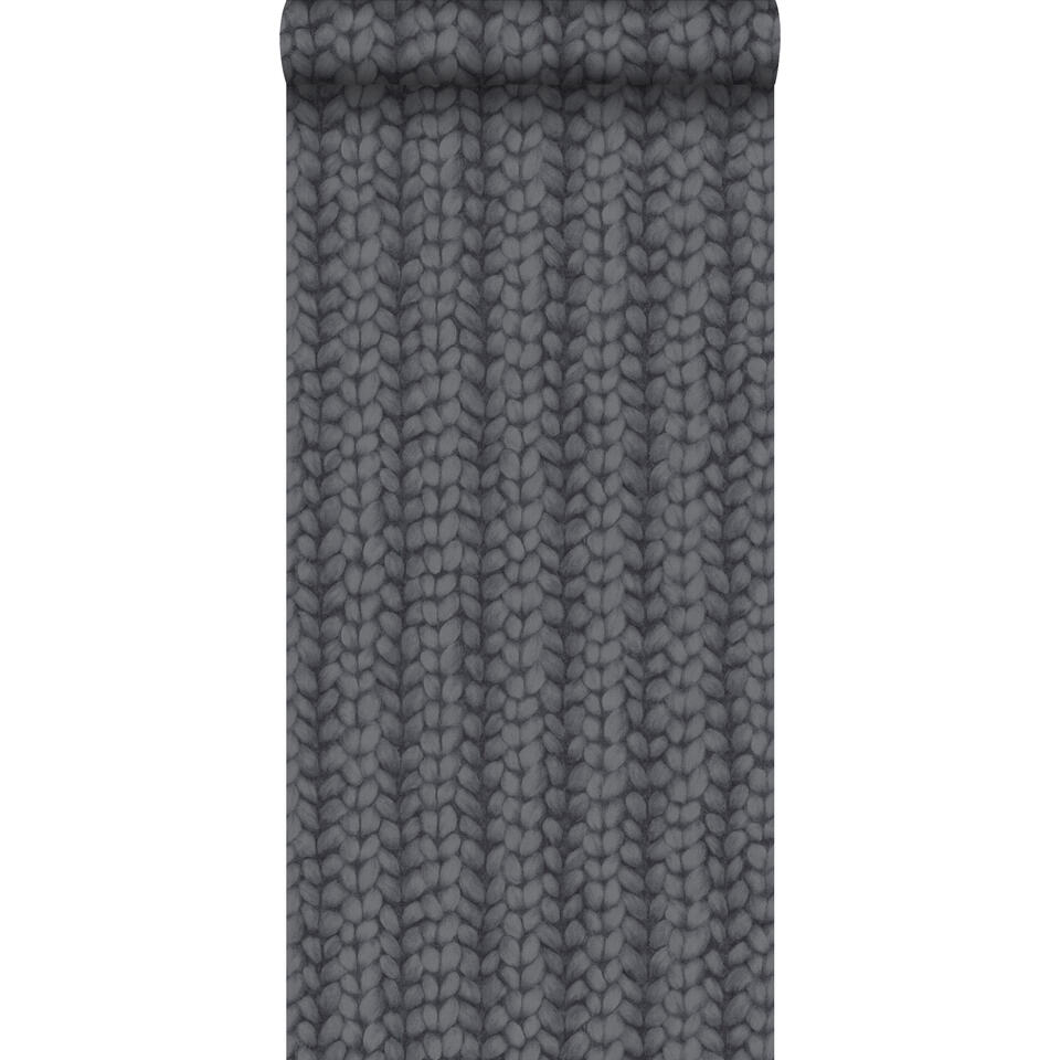 ESTAhome behang - grof breisel - zwart - 53 cm x 10,05 m product