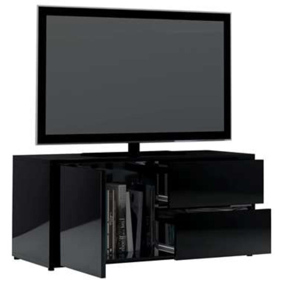 VIDAXL Tv-meubel 80x34x36 cm spaanplaat hoogglans zwart