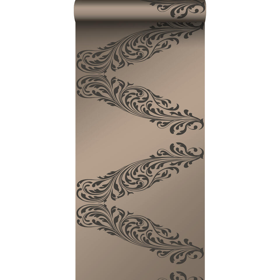 Origin behang - ornamenten - glanzend brons en bruin - 53 cm x 10,05 m product