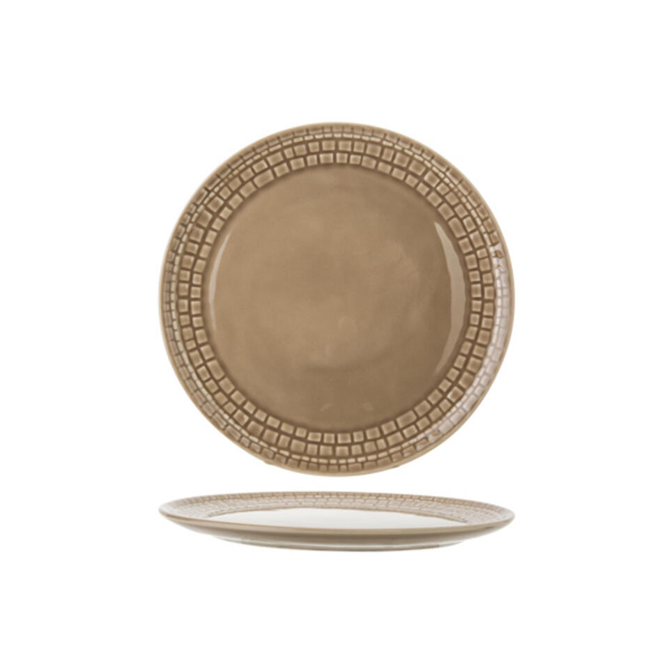 Cosy&Trendy Portugal Taupe dinerbord - Ø 28 cm - Set-6