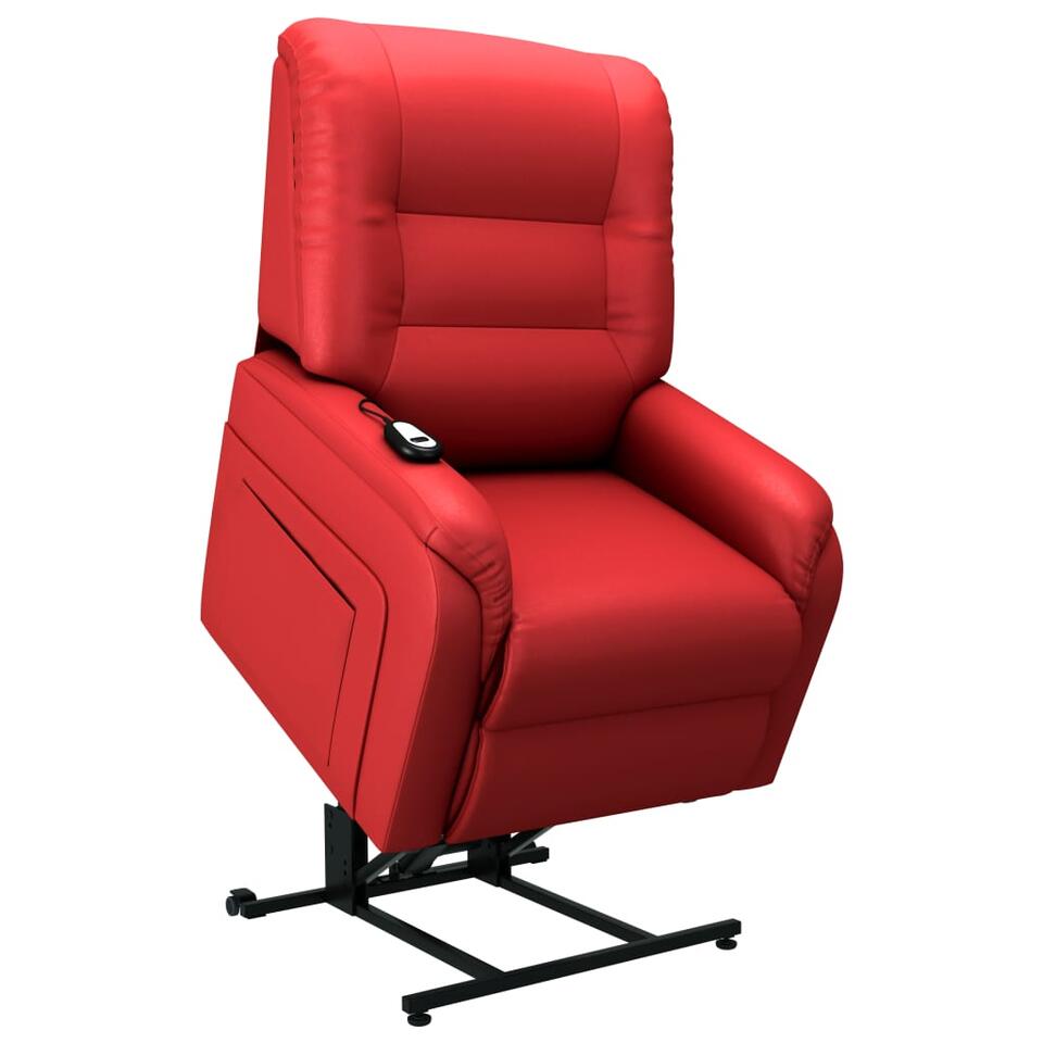 hoogtepunt Obsessie bar vidaXL Fauteuil elektrisch sta-op-stoel kunstleer rood | Leen Bakker