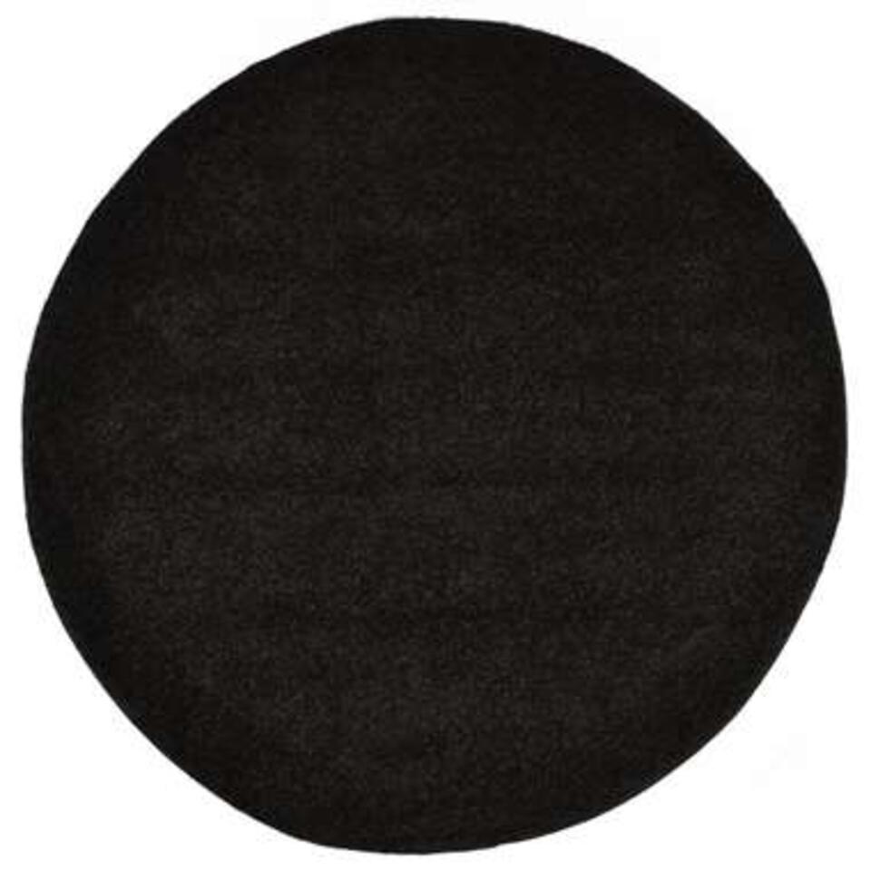 VIDAXL Vloerkleed shaggy hoogpolig 67 cm zwart