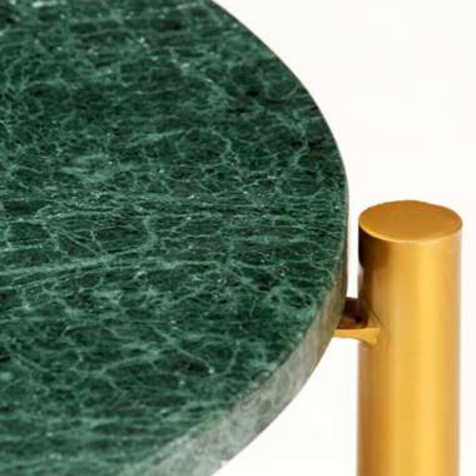 VIDAXL Salontafel 60x60x35 cm echt steen met marmeren textuur groen