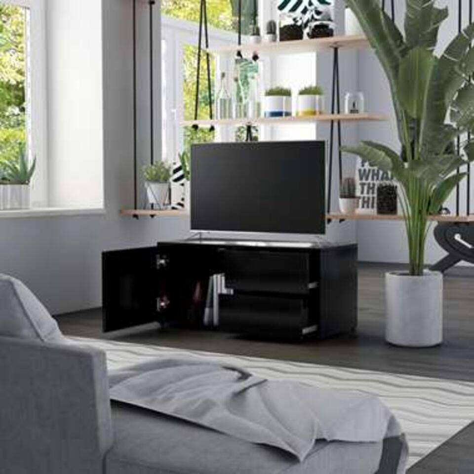 VIDAXL Tv-meubel 80x34x36 cm spaanplaat zwart