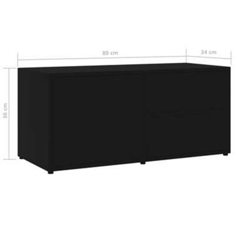 VIDAXL Tv-meubel 80x34x36 cm spaanplaat zwart