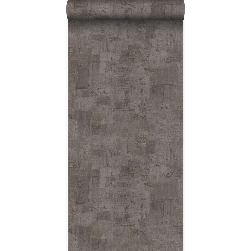 bolvormig na school Armstrong Origin behang - schilderachtig - donker taupe - 53 cm x 10,05 m | Leen  Bakker