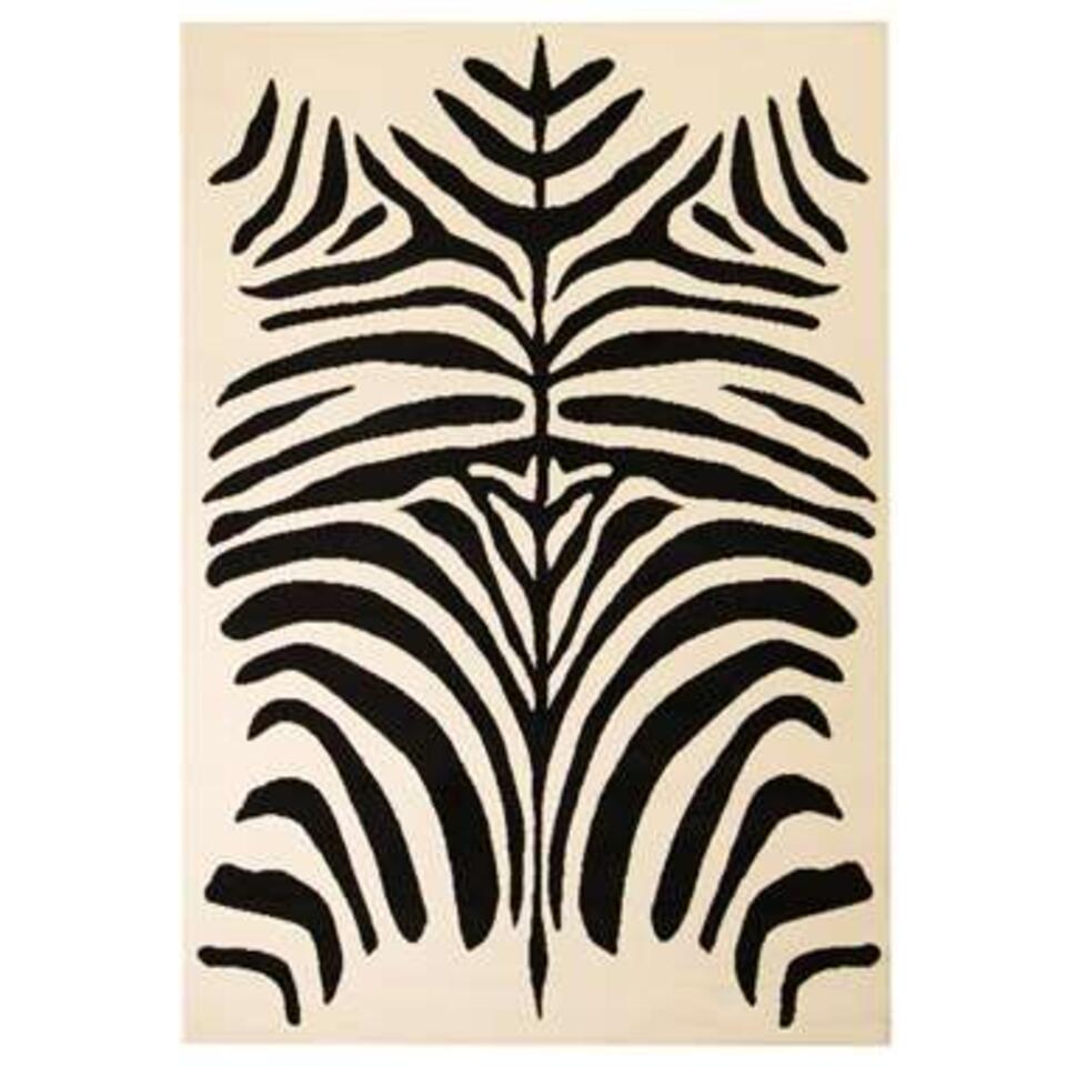 VIDAXL Vloerkleed modern zebra ontwerp 120x170 cm beige/zwart