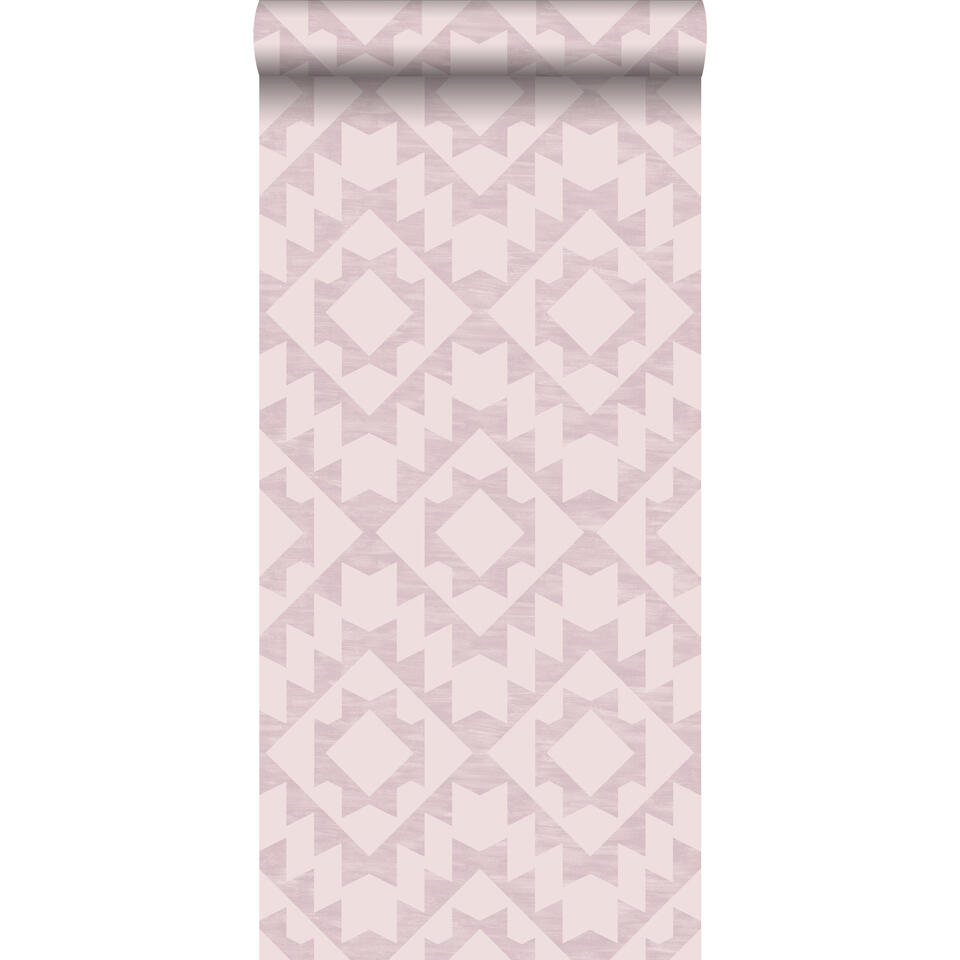 ESTAhome behang - Marrakech aztec tapijt - lila roze - 53 cm x 10,05 m product
