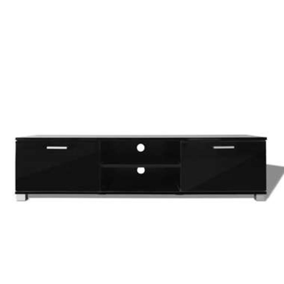 VIDAXL Tv-meubel 140x40,3x34,7 cm hoogglans zwart