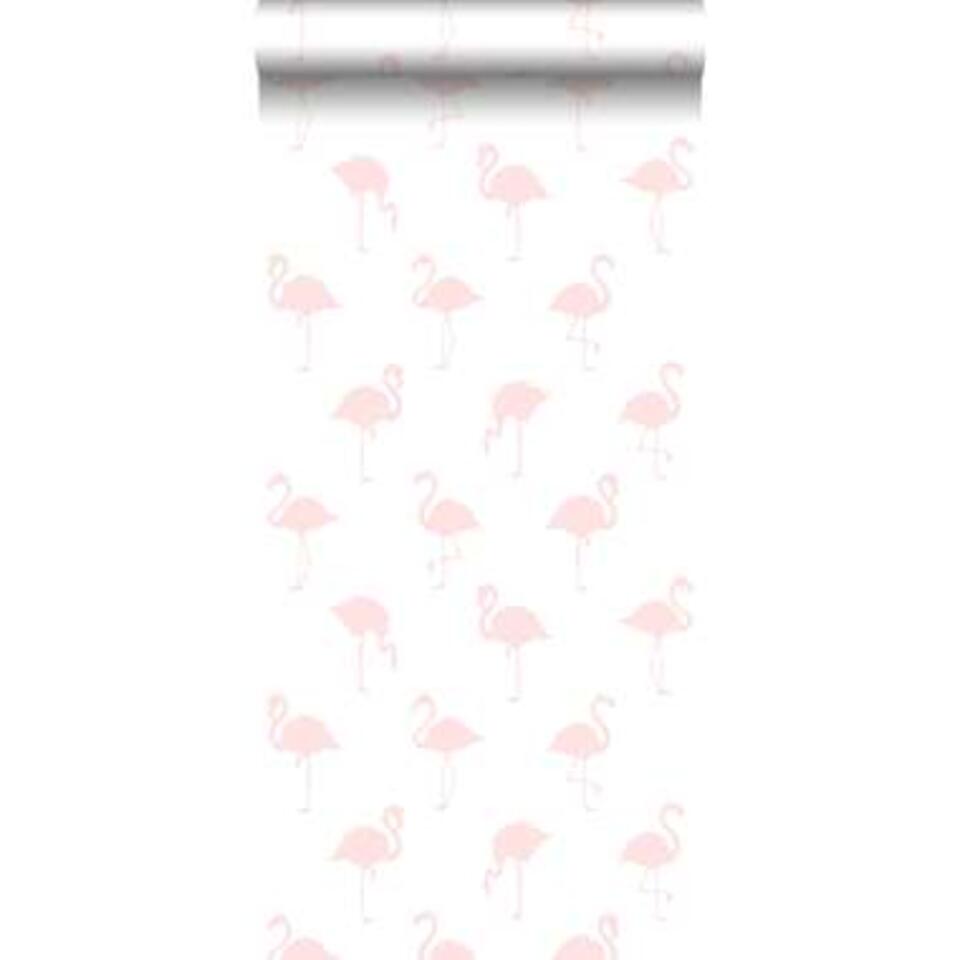 ESTAhome behang - flamingo's - licht roze en wit - 53 cm x 10.05 m product