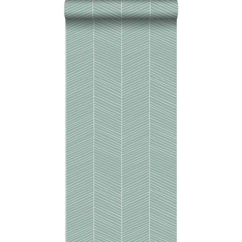 ESTAhome behang - visgraat-motief - mintgroen - 53 cm x 10.05 m product