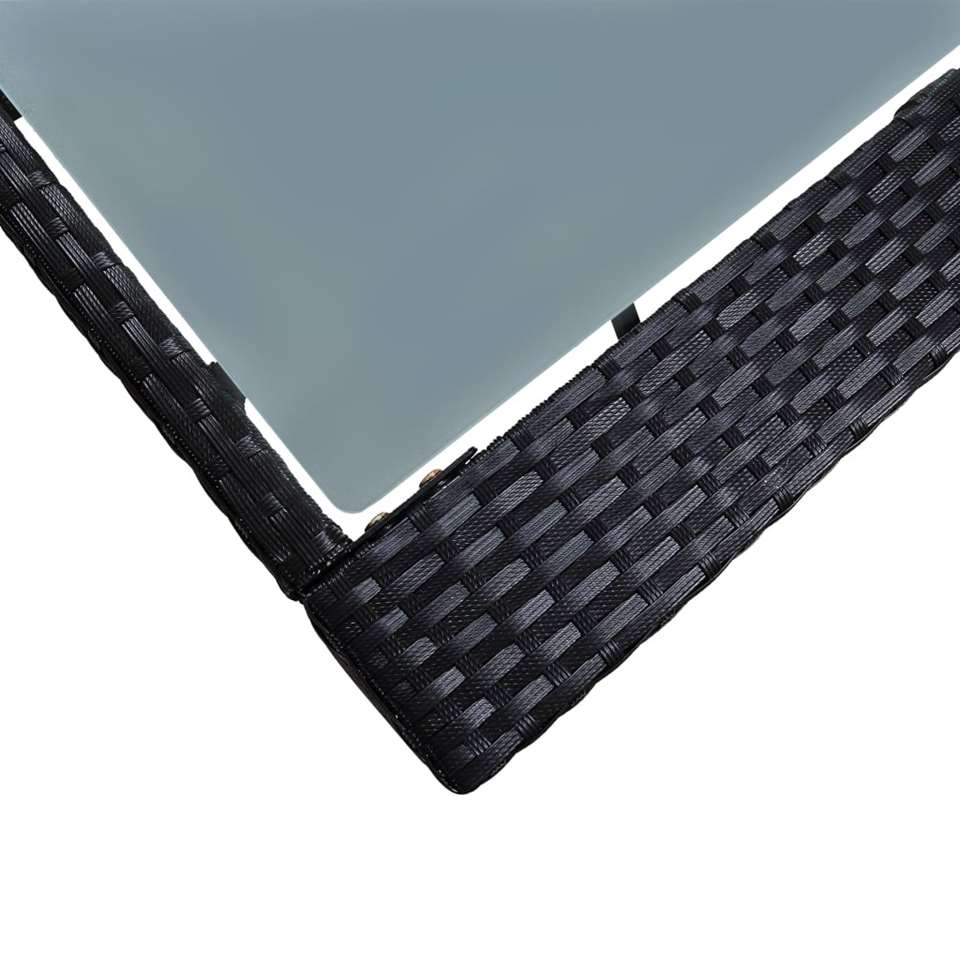 VIDAXL 5-delige Tuinbarset poly rattan en glas zwart