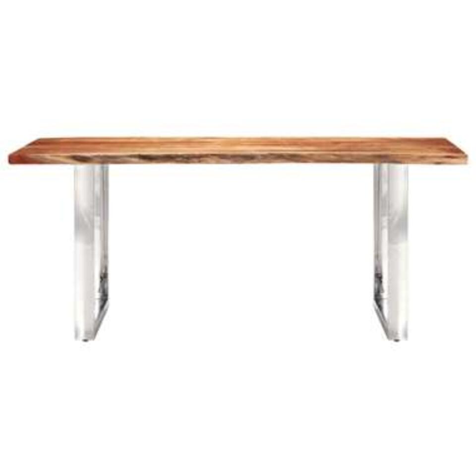 VIDAXL Eetkamertafel met natuurlijke randen 3,8 cm 200 cm acaciahout