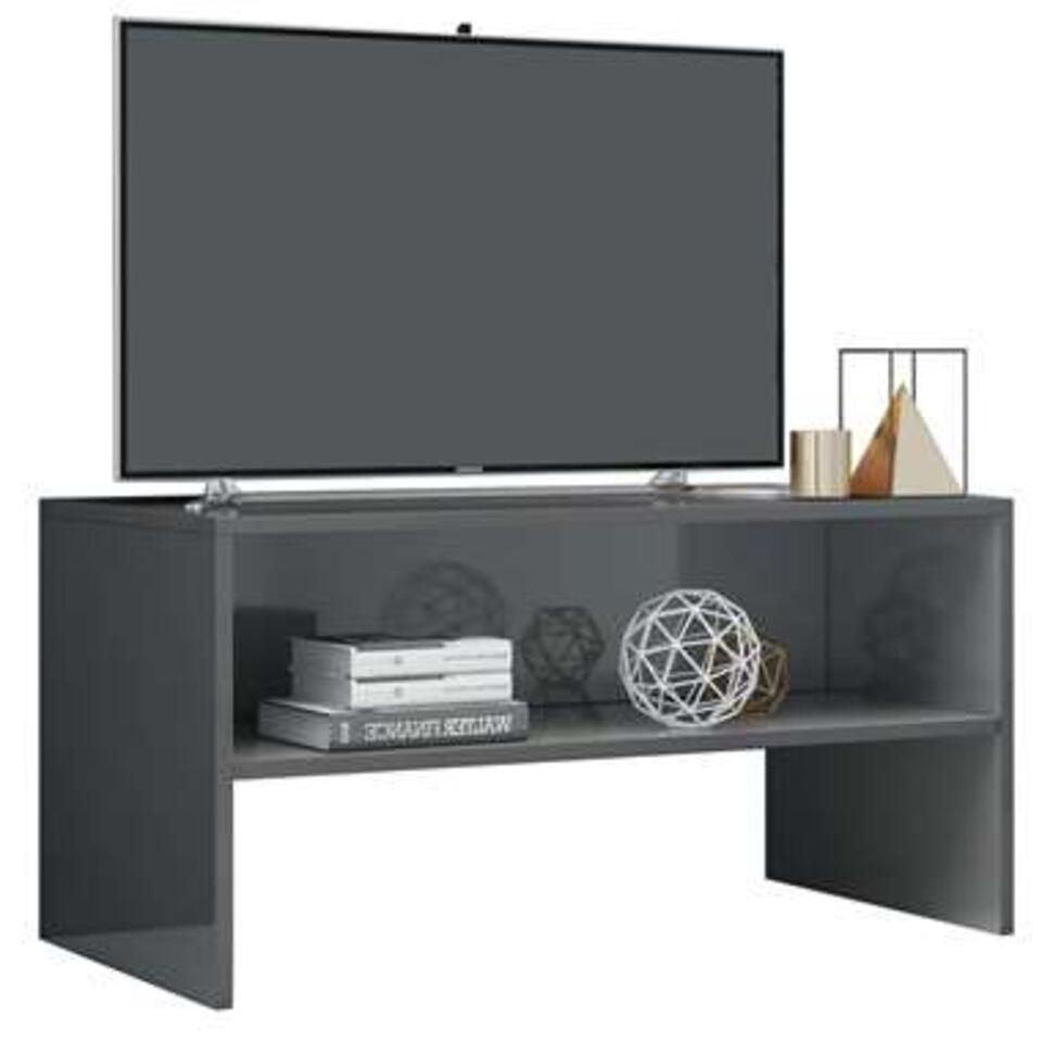 VIDAXL Tv-meubel 80x40x40 cm spaanplaat hoogglans grijs