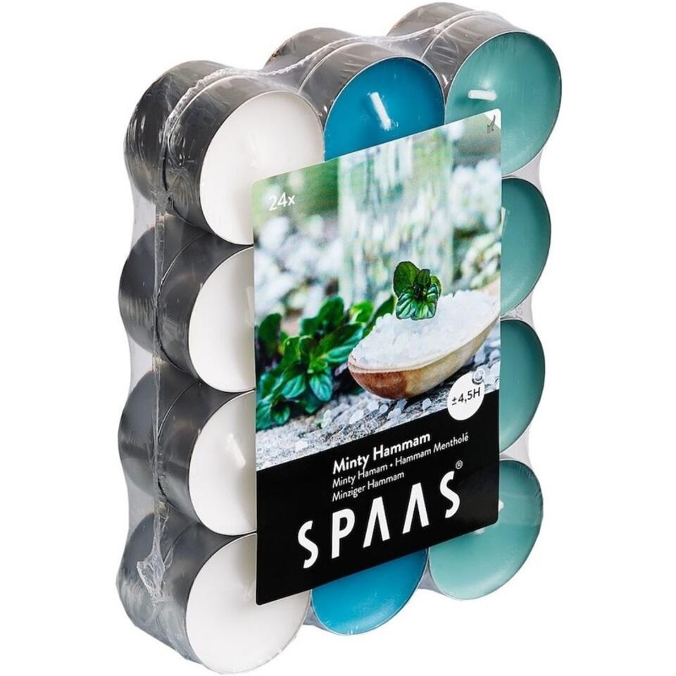 Candles by Spaas Geurkaarsen - mint - 24 stuks - ca 4 branduren