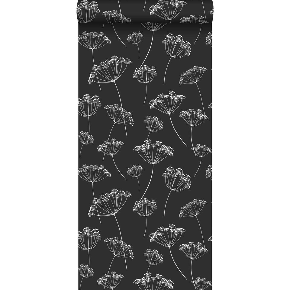 ESTAhome behang - schermbloemen - zwart wit - 0.53 x 10.05 m product