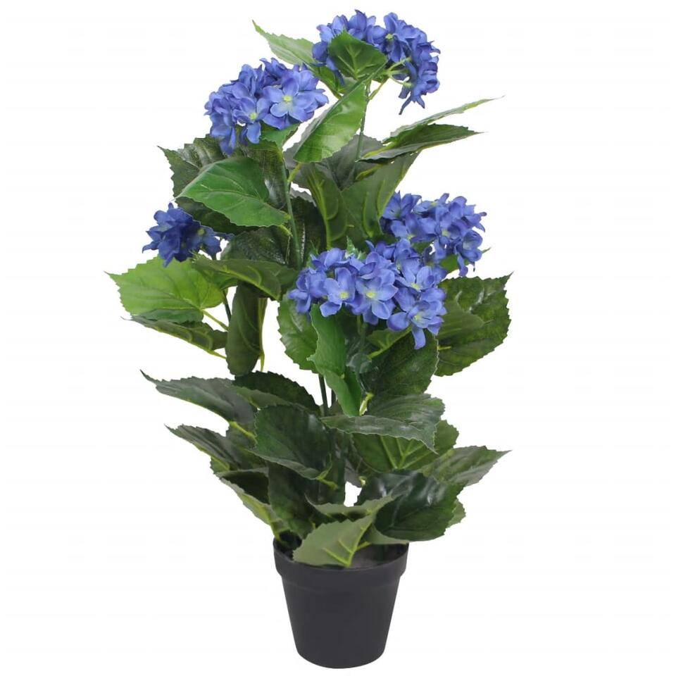vidaXL Kunst hortensia plant met pot 60 cm blauw product