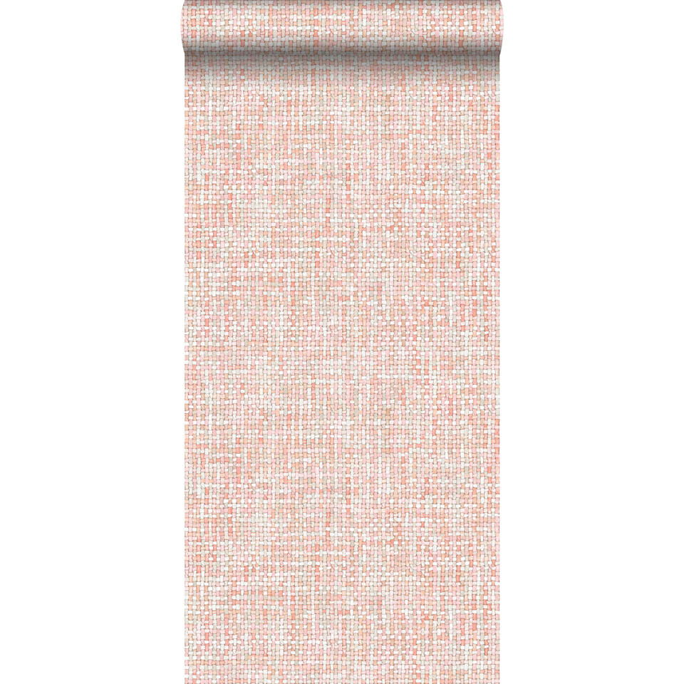ESTAhome behang - linnenstructuur - perzik oranje - 53 cm x 10,05 m product