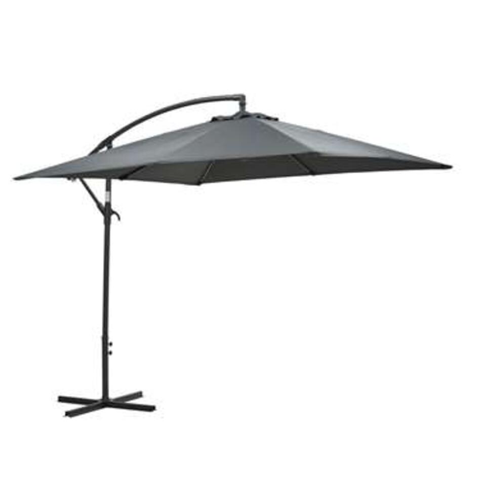 Stoel Dag vlotter Garden Impressions Corfu parasol 250x250 - donker grijs | Leen Bakker
