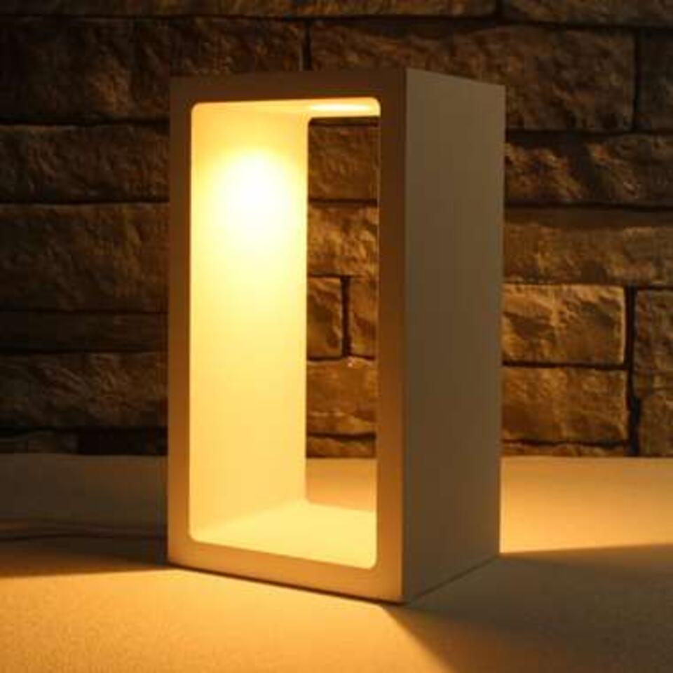 Artdelight Tafellamp Corridor - H 18 cm B 10 cm - wit