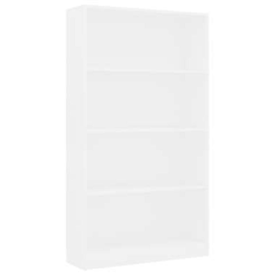 VIDAXL Boekenkast met 4 schappen 80x24x142 cm spaanplaat wit