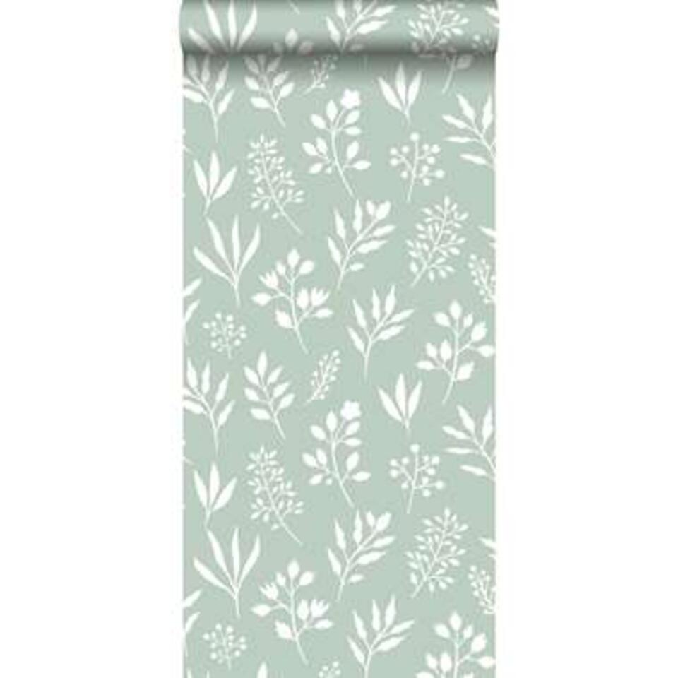ESTAhome behang - bloemmotief - mintgroen en wit - 53 cm x 10,05 m product